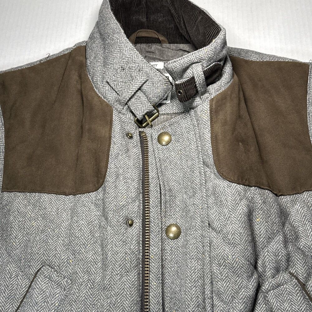 JOS A BANK 1905 Tailored Fit Quilted Vest Mens M Brown Wool Corduroy Collar